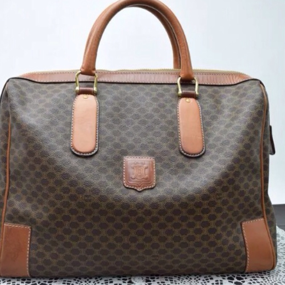 CELINE BOSTON MACADAM PATTERN LOGOS  BAG